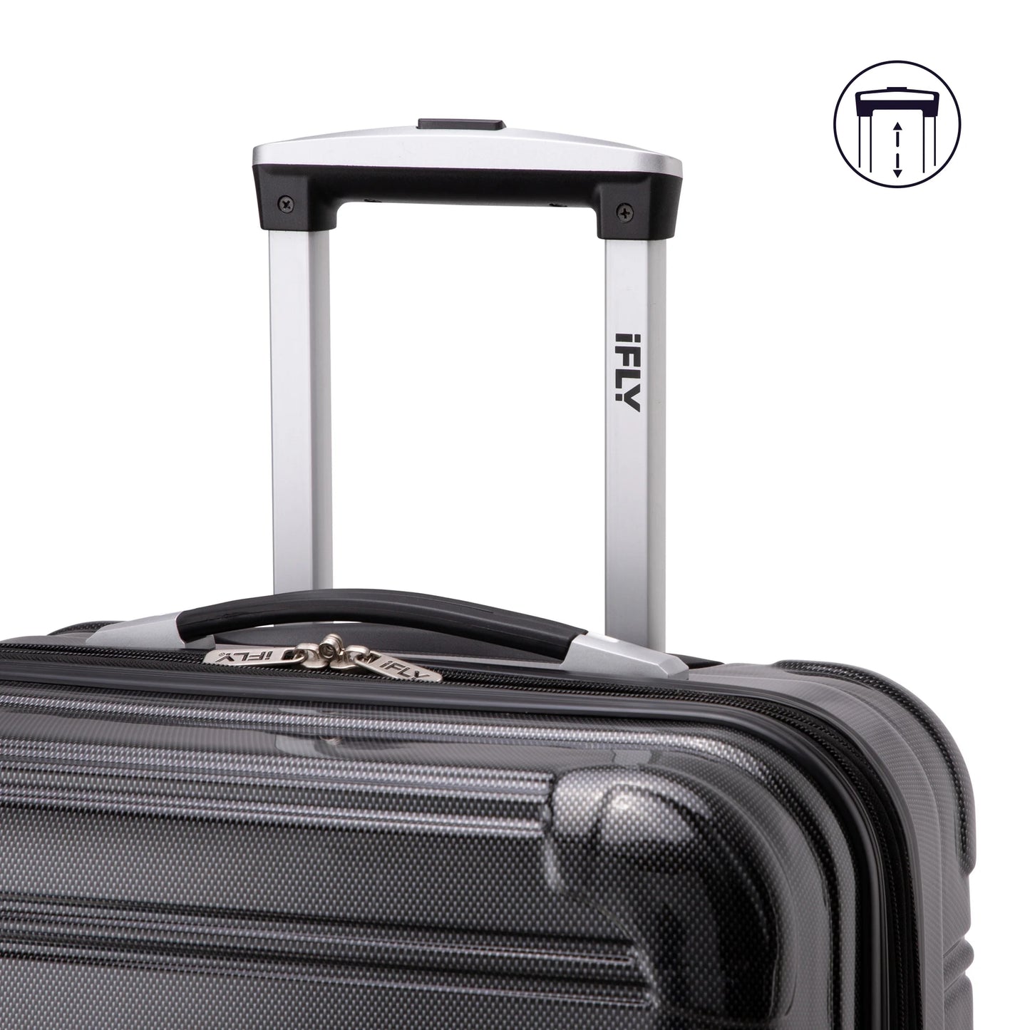 (3 Pack) Hardside Fibertech Luggage 28" Checked Luggage, Black