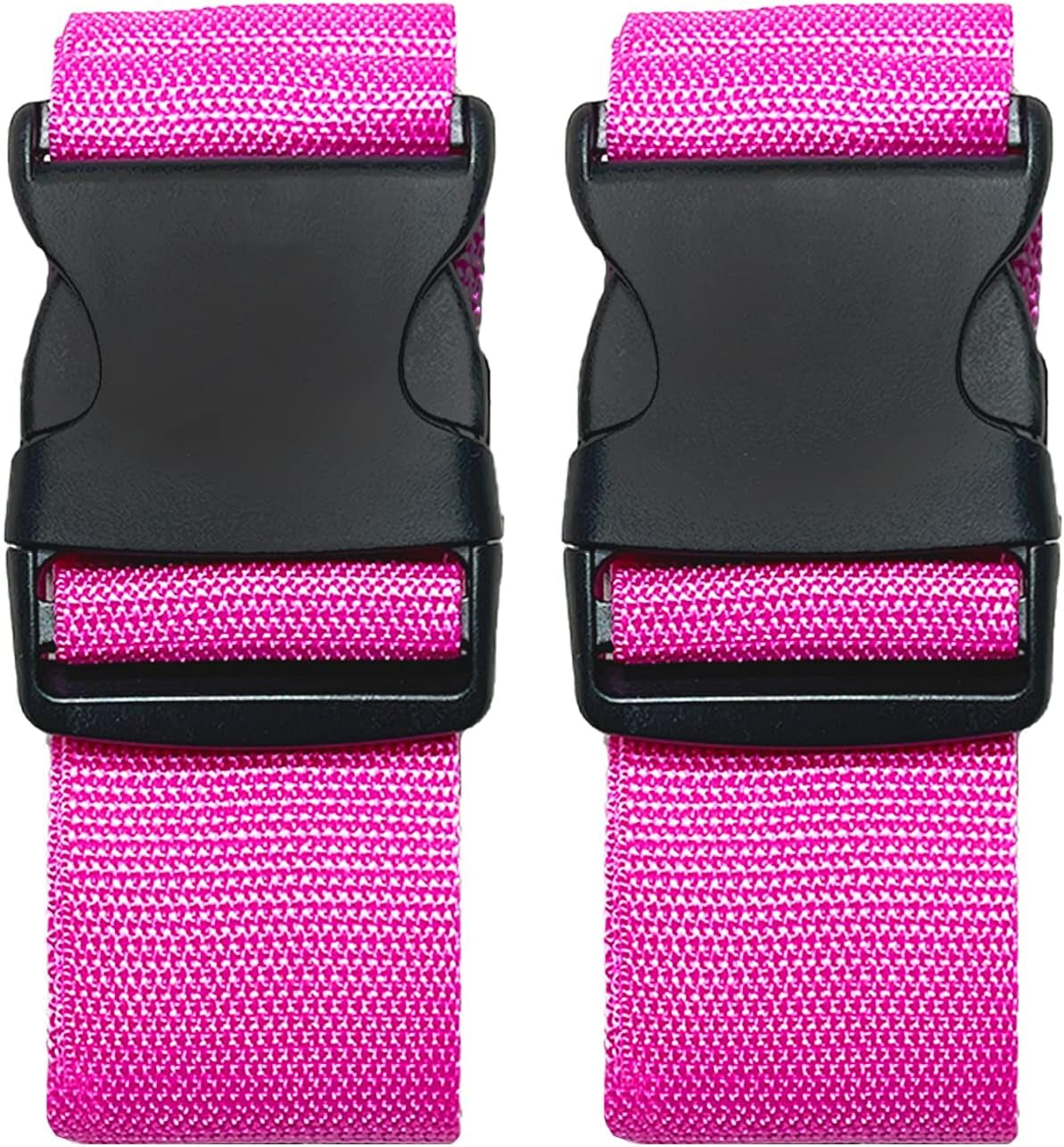 2 Pack Suitcase Belts, Adjustable Luggage Straps, Bright Colors Travel Packing Straps with Quick Release Buckle (Pink)
