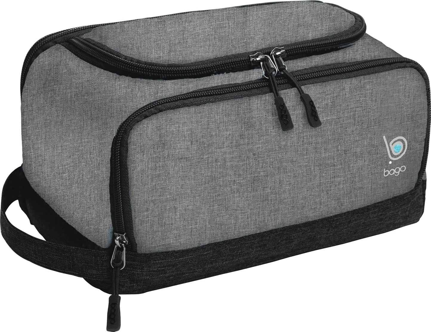 Travel Toiletry Bag for Men and Women Nylon Dopp Kit Shaving Bag Organizer - Small Water-Resistant, Mens Toiletry Bag Travel Kit Shaving Case (Dop-Snowgray)