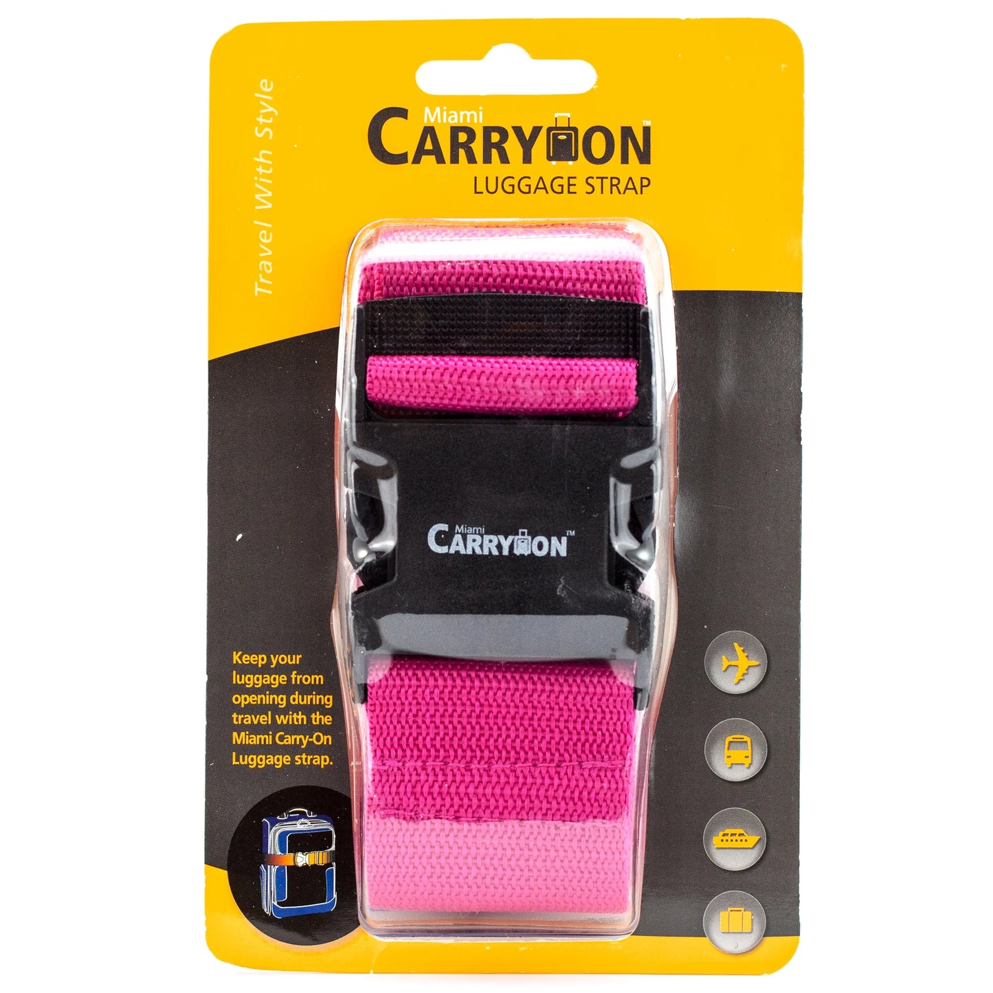 Luggage Strap - Adjustable Luggage Belt - Superior Strength (Pink)