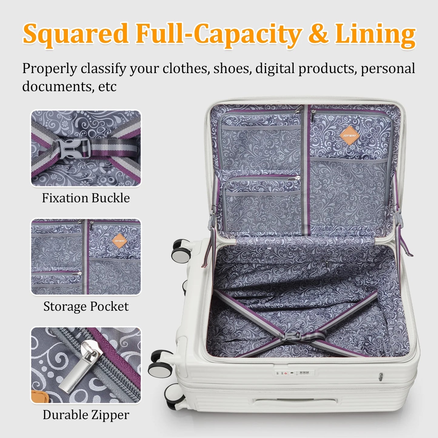 4 Luggage Sets PC Hardside Spinner Luggage -(Expandable Suitcase20"24")28-In Checked Luggage