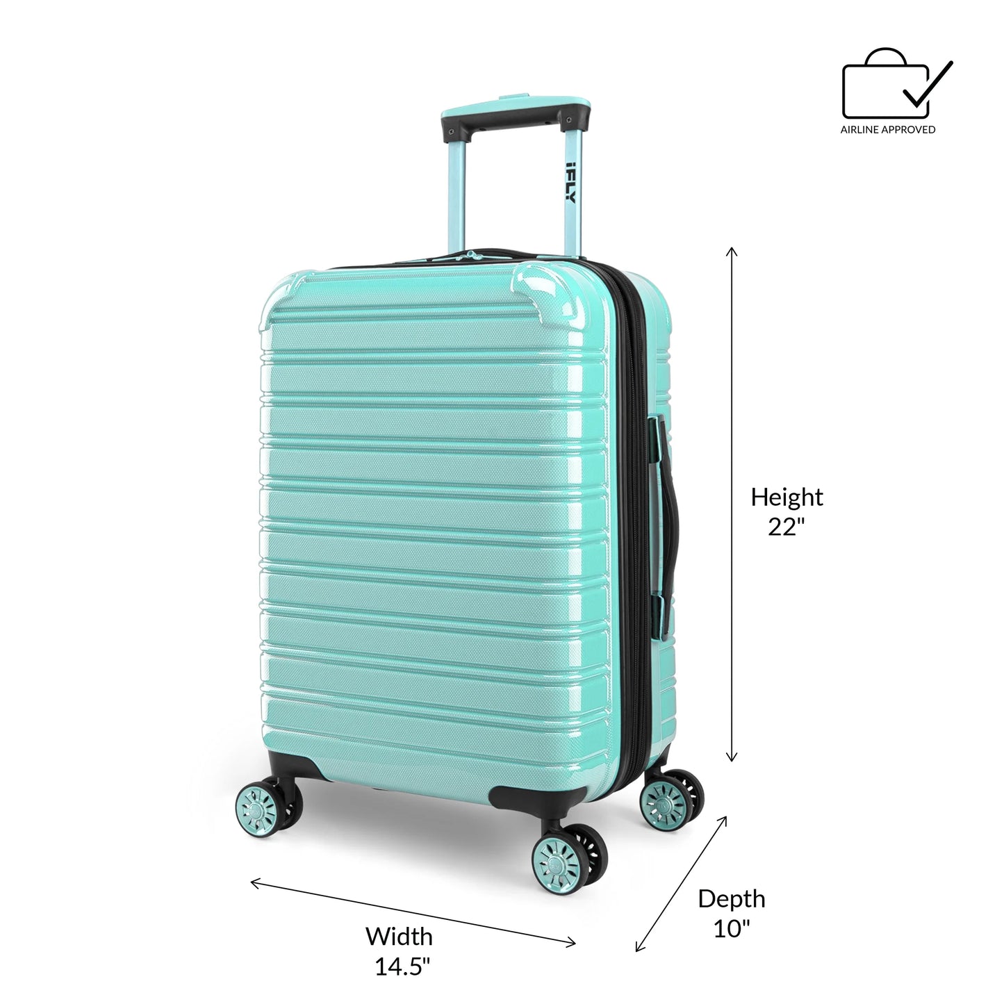 Hardside Fibertech Luggage 20" Carry-On Luggage, Mint