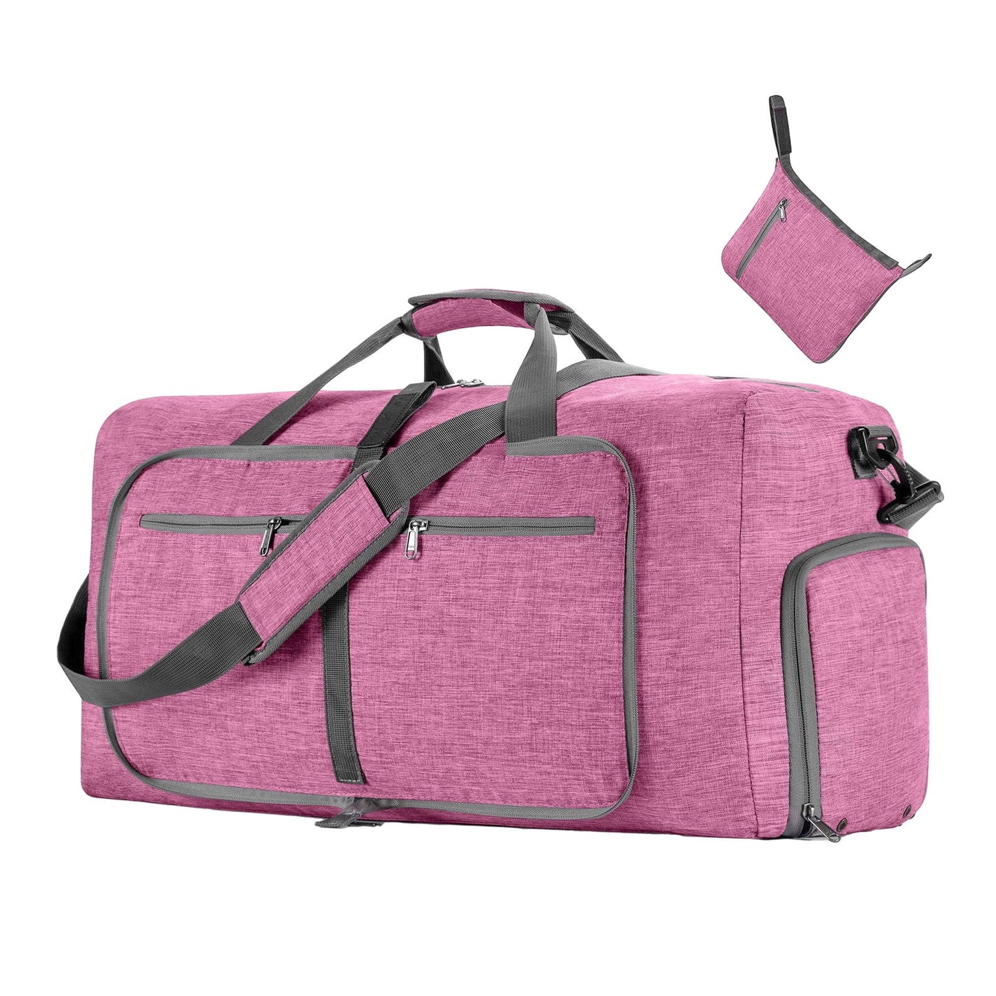 Travel Luggage Bag for Men Foldable Travel Luggage Bag with Shoe Compartment Travel Bag for Men and Women, Pink