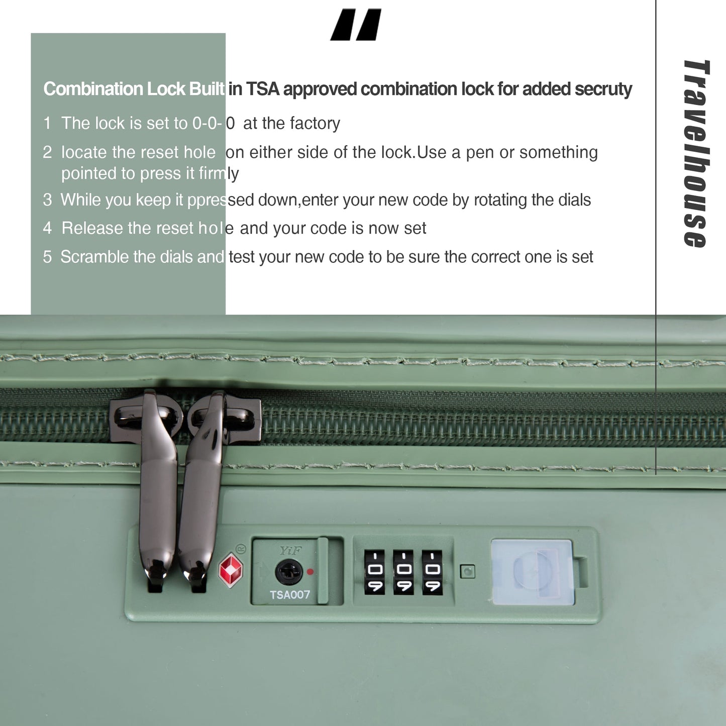 Hardshell Carry on Luggage Hardside Lightweight Suitcase with TSA Lock Spinner Wheels. (Green)