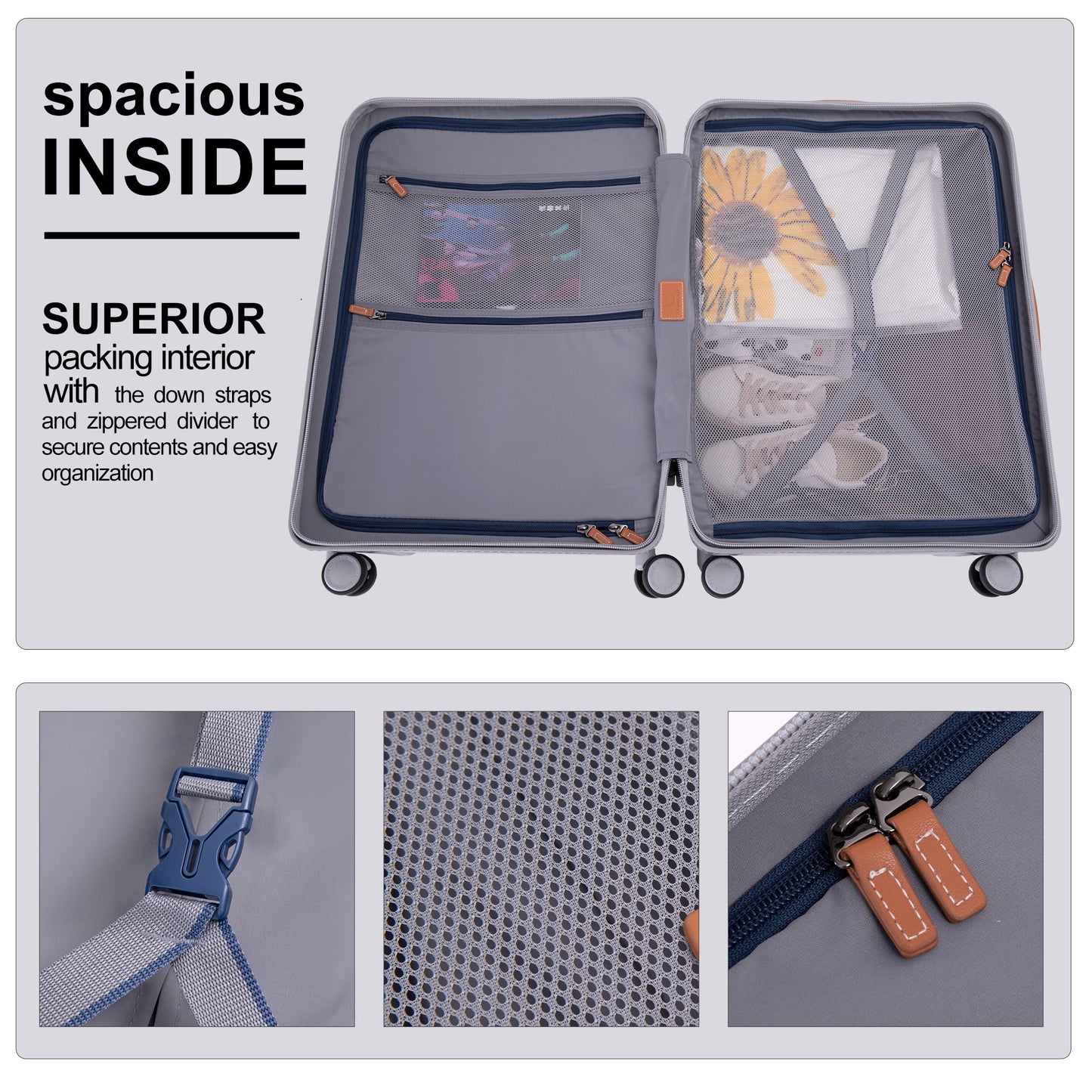 Hardshell Carry on Luggage Hardside Lightweight Suitcase with TSA Lock Spinner Wheels. (Green)