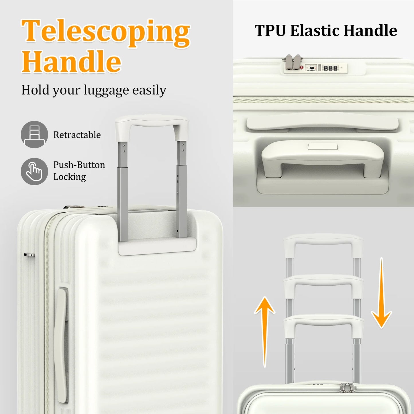 4 Luggage Sets PC Hardside Spinner Luggage -(Expandable Suitcase20"24")28-In Checked Luggage