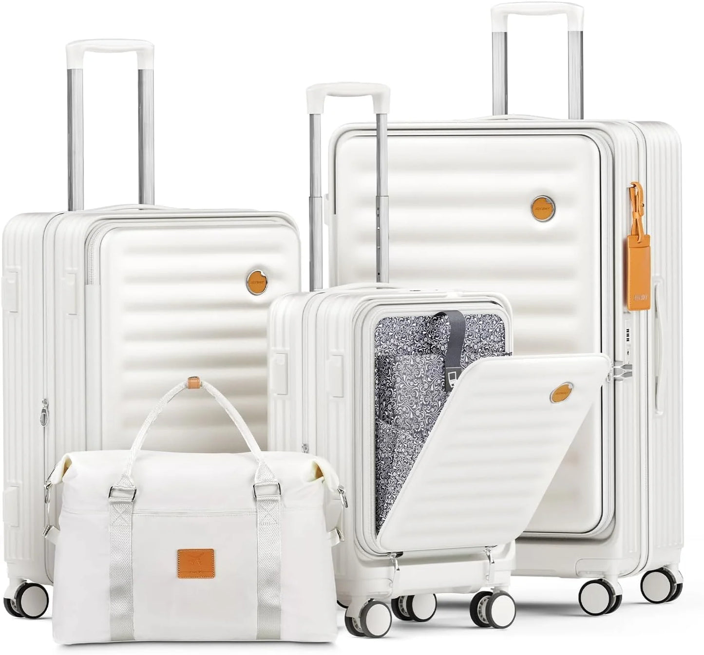 4 Luggage Sets PC Hardside Spinner Luggage -(Expandable Suitcase20"24")28-In Checked Luggage