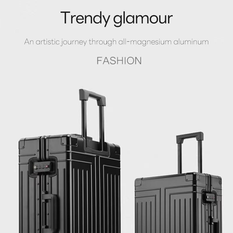 Premium Aluminum-Magnesium Alloy Luggage – 20", 24", 28" | Durable, Lightweight & Stylish Silver | Grey | Blue | Black