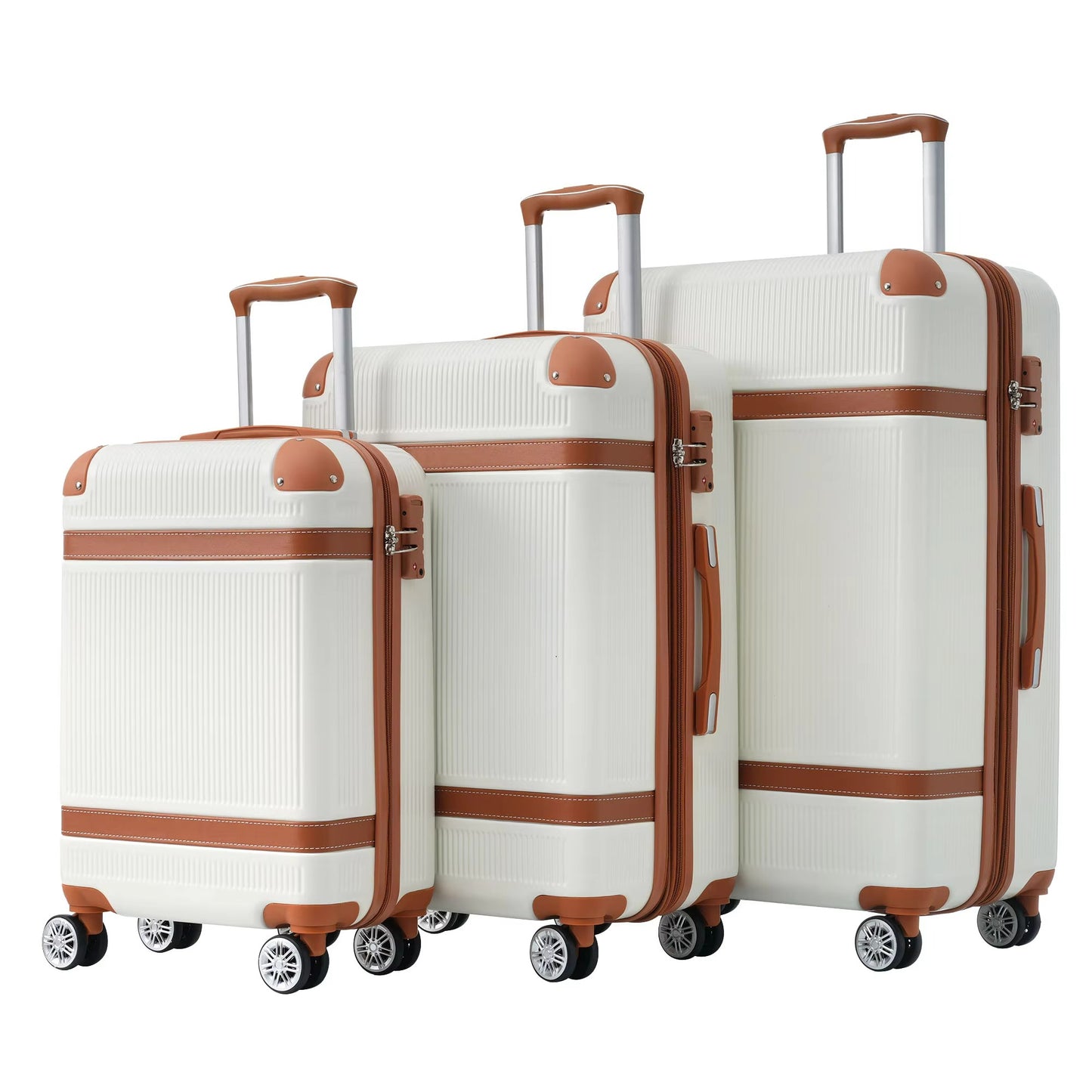 3 Pcs Luggage Travel Suitcase with 8 Spinner Wheels TSA Lock Collision-Protection Angle Travel Rolling Luggage 20'' 24'' 28''