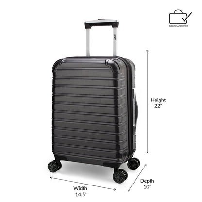 (3 Pack)  Hardside Fibertech Luggage 28" Checked Luggage, Black