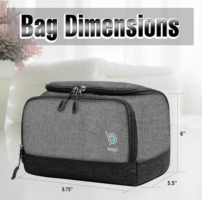 Travel Toiletry Bag for Men and Women Nylon Dopp Kit Shaving Bag Organizer - Small Water-Resistant, Mens Toiletry Bag Travel Kit Shaving Case (Dop-Snowgray)