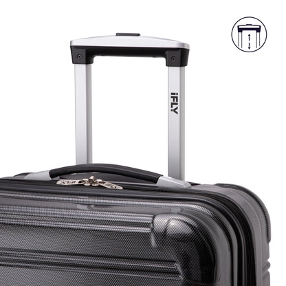 (3 Pack)  Hardside Fibertech Luggage 28" Checked Luggage, Black