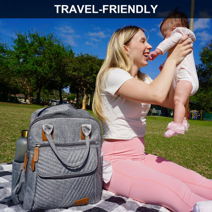Diaper Bag Backpack, Baby Travel Bags for Boys Girls with Stroller Straps
