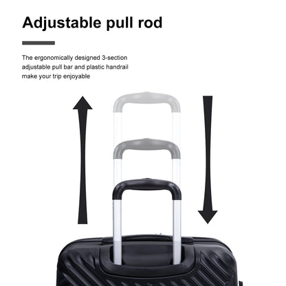 5 Piece Hardside Luggage Set Hardshell Expandable Lightweight Suitcase TSA Lock Spinner Wheels with Duffel Bag.(Black)