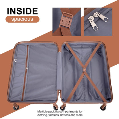 Luggage Set 3 Piece Hardside Suitcase TSA Lock Spinner Wheels Hardshell Luggage with Duffel Bag.(Black)