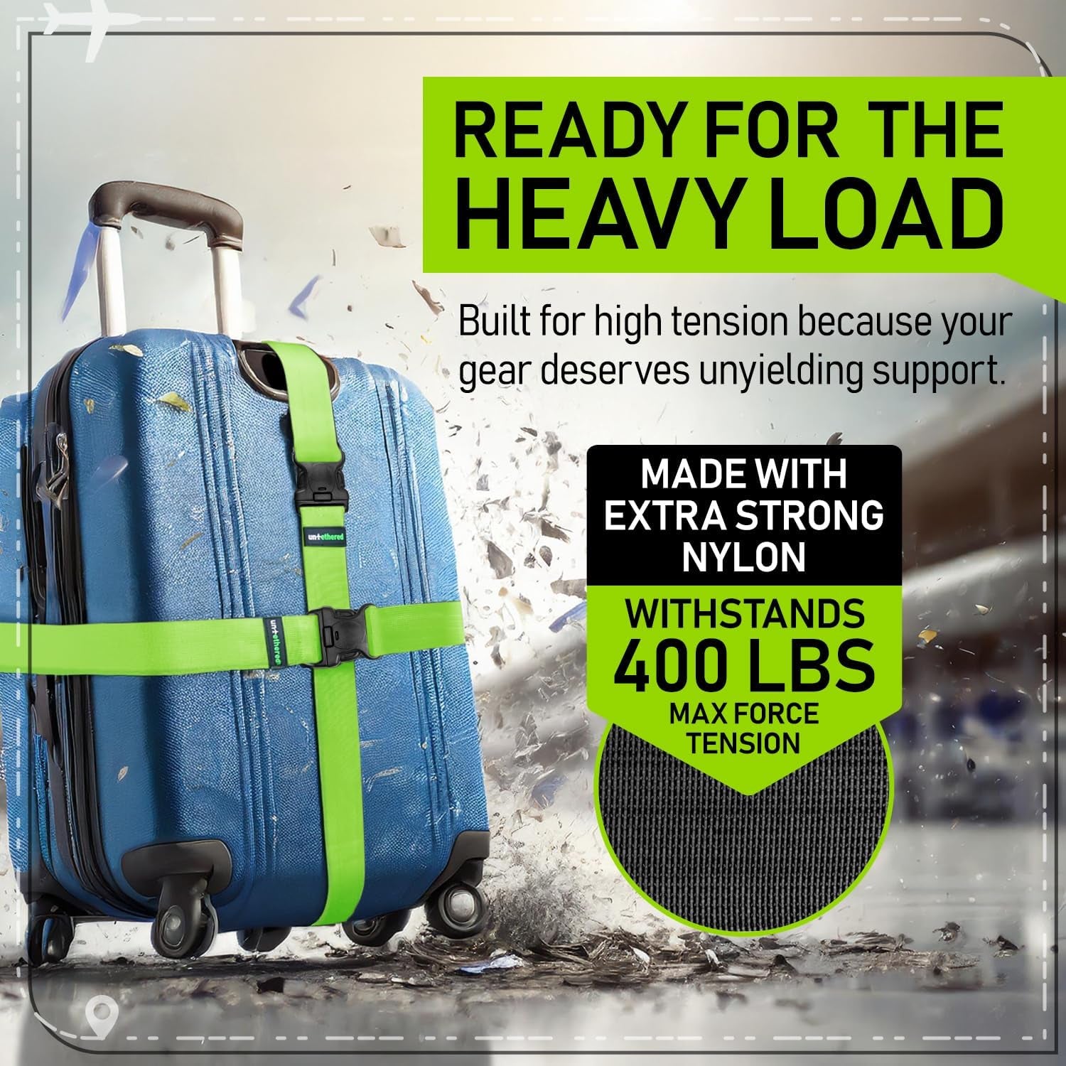 Luggage Straps | Tsa-Approved Suitcase Belts with Heavy-Duty Buckles. Secure Adjustable Travel Accessories for Checked Bags. 4-Pack