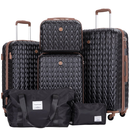 Luggage Set 3 Piece Hardside Suitcase TSA Lock Spinner Wheels Hardshell Luggage with Duffel Bag.(Black)