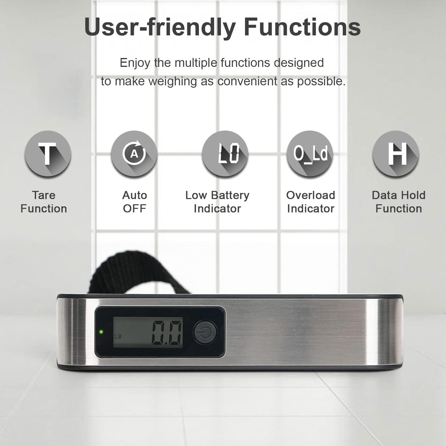 Luggage Scale, Portable Digital Hanging Baggage Scale for Travel, Suitcase Weight Scale with Rubber Paint, 110 Pounds, Battery Included