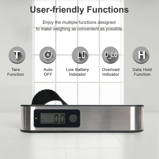 Luggage Scale, Portable Digital Hanging Baggage Scale for Travel, Suitcase Weight Scale with Rubber Paint, 110 Pounds, Battery Included
