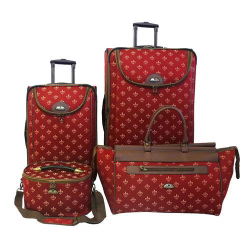 Fleur De Lis 4-Piece Luggage Set