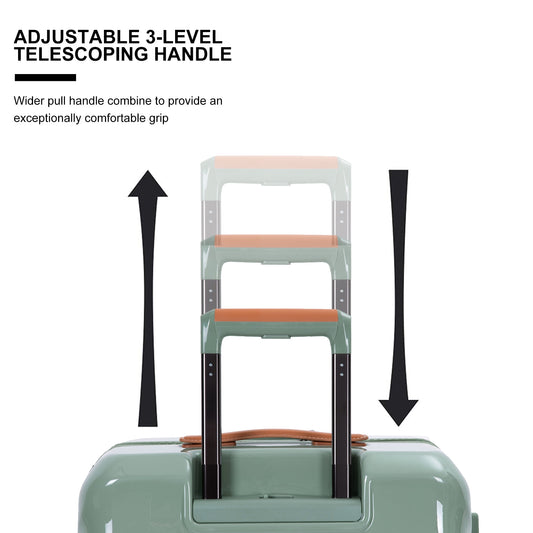 Hardshell Carry on Luggage Hardside Lightweight Suitcase with TSA Lock Spinner Wheels. (Green)