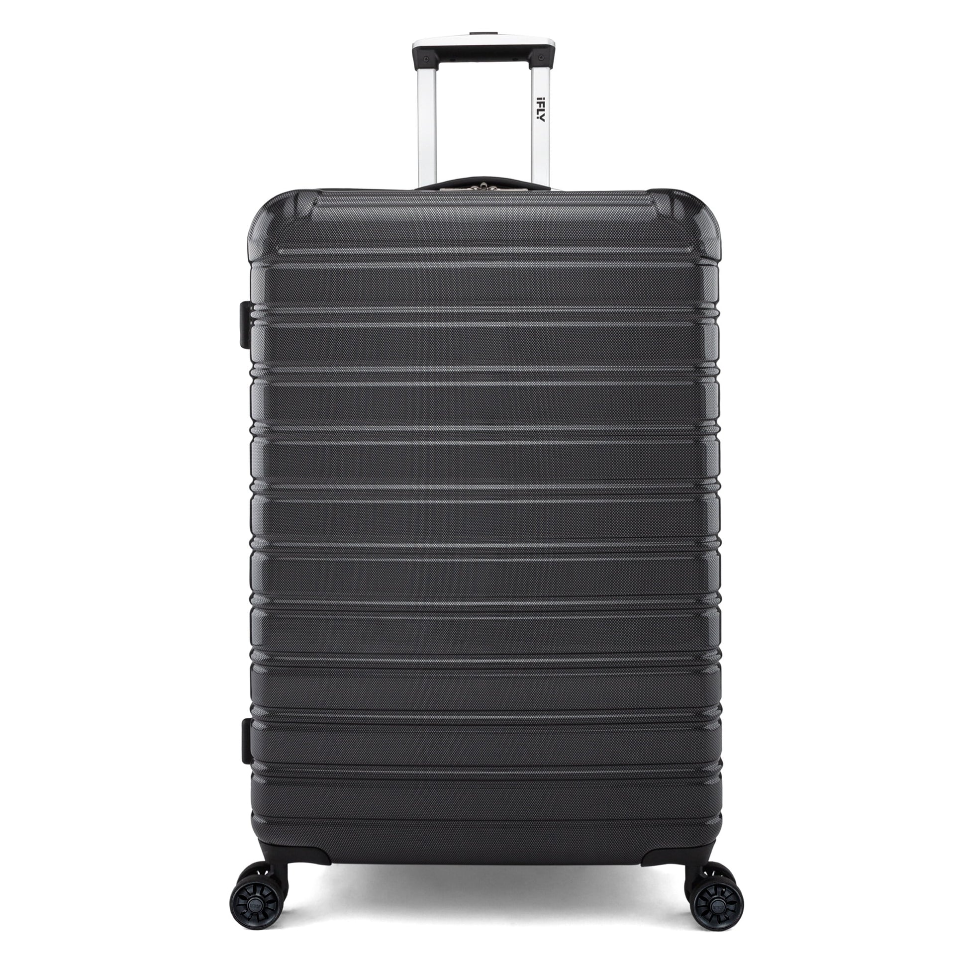 (3 Pack)  Hardside Fibertech Luggage 28" Checked Luggage, Black