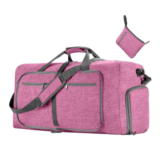 Travel Luggage Bag for Men Foldable Travel Luggage Bag with Shoe Compartment Travel Bag for Men and Women, Pink