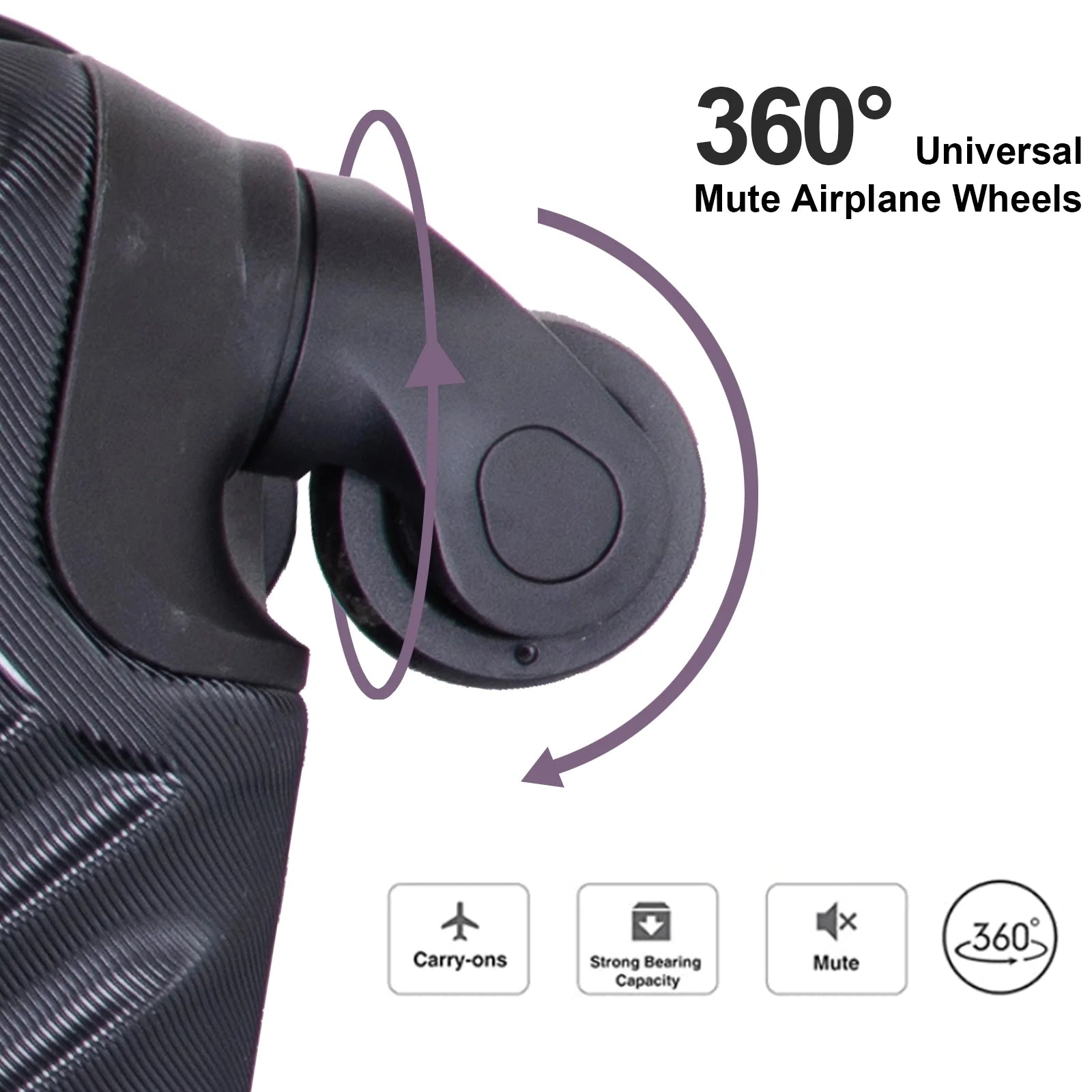 5 Piece Hardside Luggage Set Hardshell Expandable Lightweight Suitcase TSA Lock Spinner Wheels with Duffel Bag.(Black)