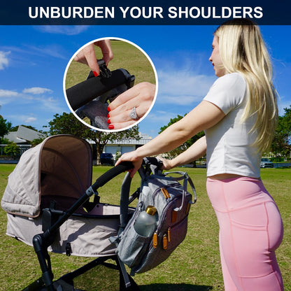 Diaper Bag Backpack, Baby Travel Bags for Boys Girls with Stroller Straps