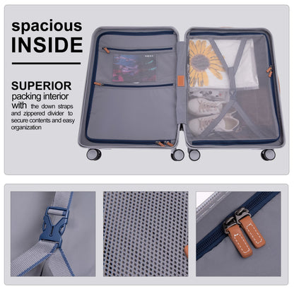 Hardshell Carry on Luggage Hardside Lightweight Suitcase with TSA Lock Spinner Wheels. (Blue)