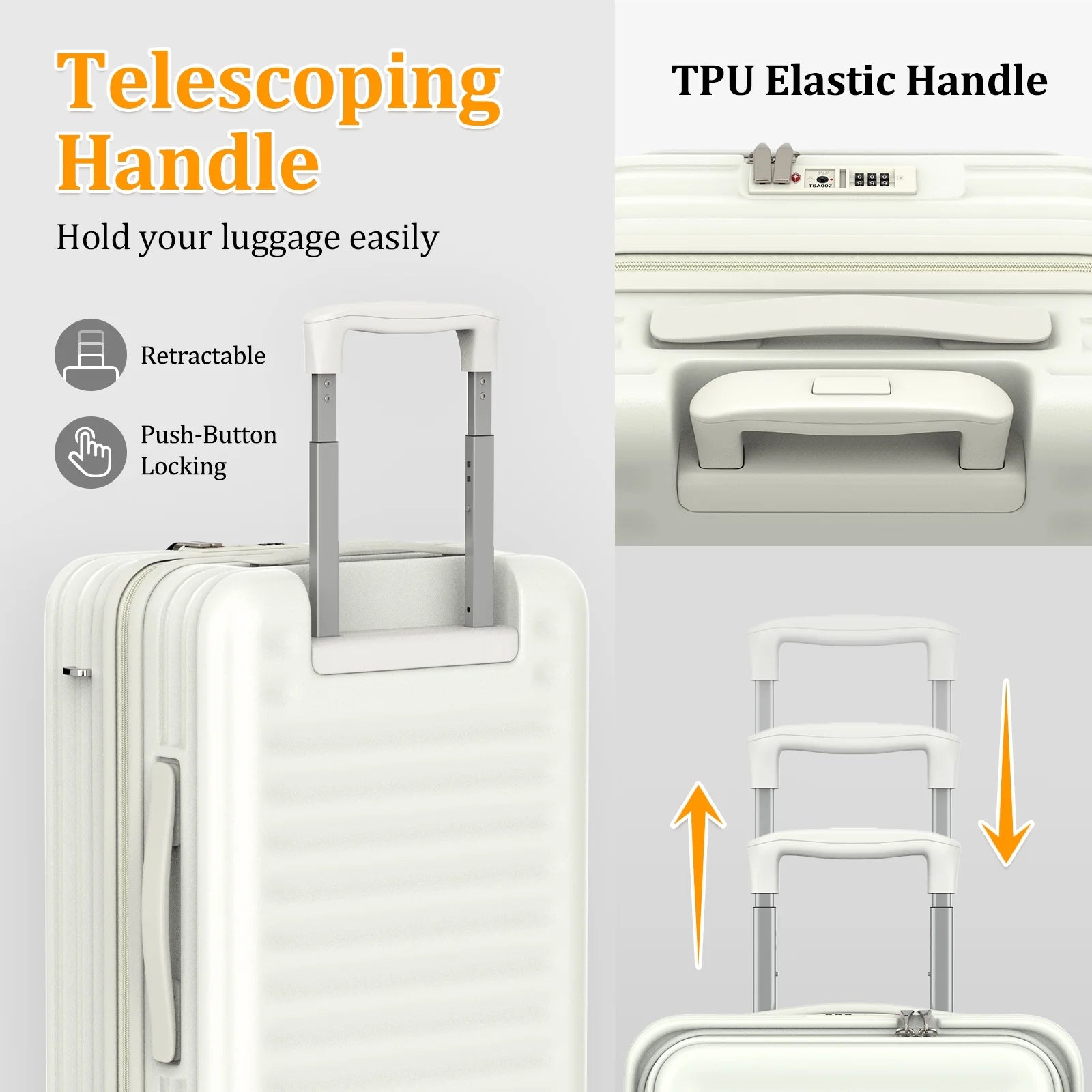 4  Luggage Sets PC Hardside Spinner Luggage -（Expandable Suitcase20"24"）28-In Checked Luggage