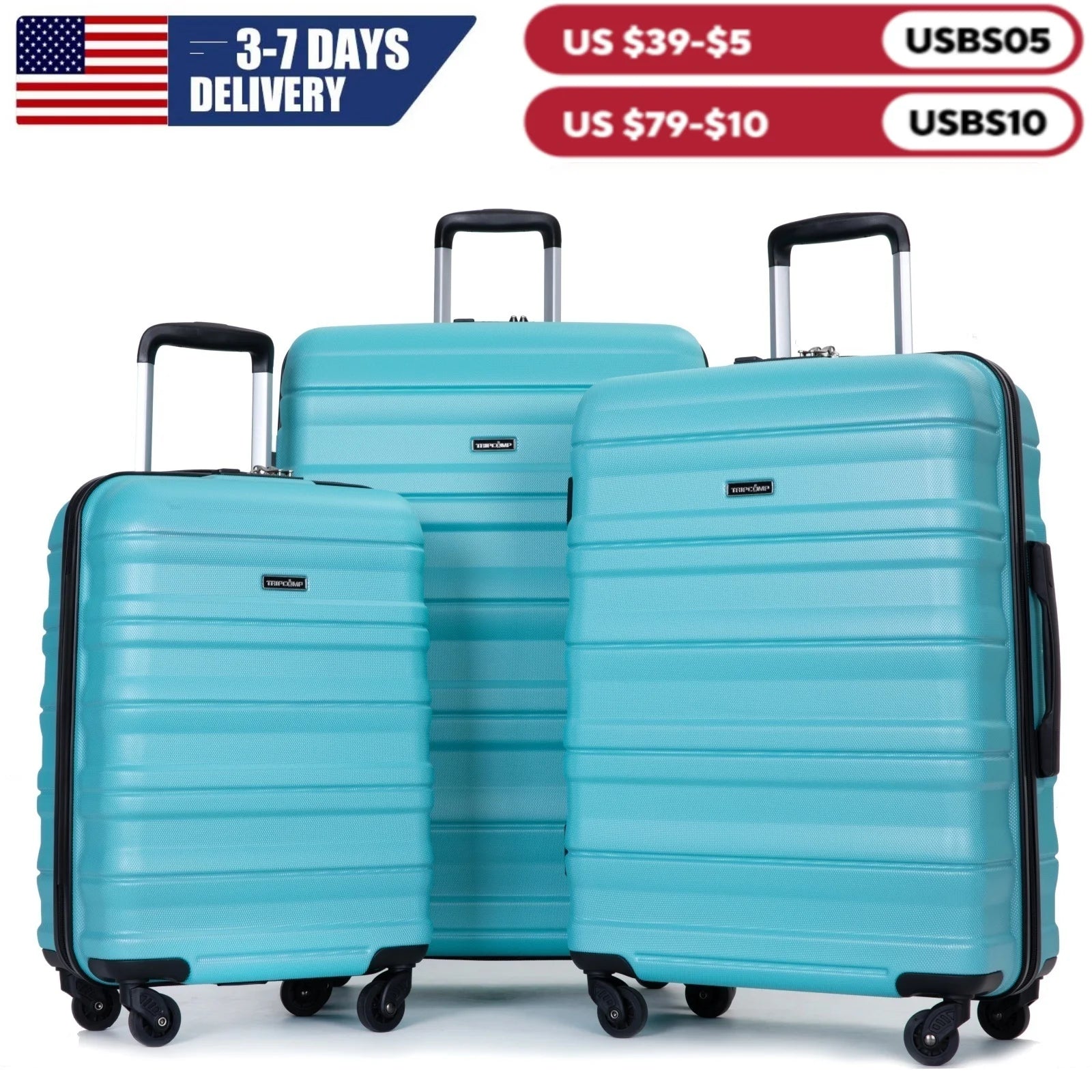 3 Piece Luggage Sets,Pc Hardside Suitcase with Expandable,Spinner Wheels, TSA Lock,Carry on Luggage Set