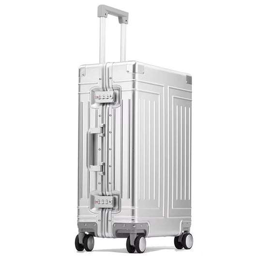 Premium Aluminum-Magnesium Alloy Luggage – 20", 24", 28" | Durable, Lightweight & Stylish Silver | Grey | Blue | Black